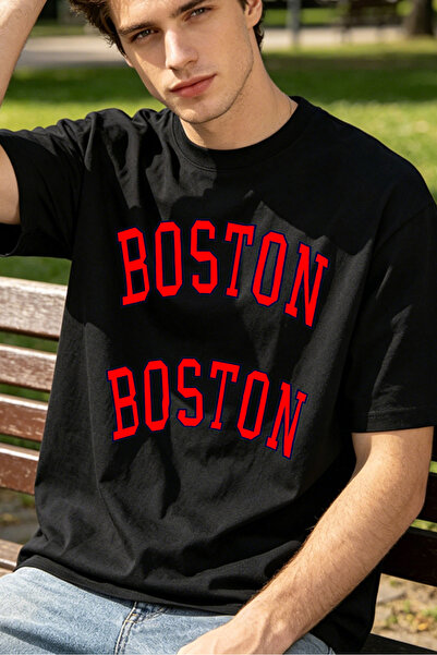 Fleck Casual Style T Shirts For Men Boston Text Design Personalized Shirts
