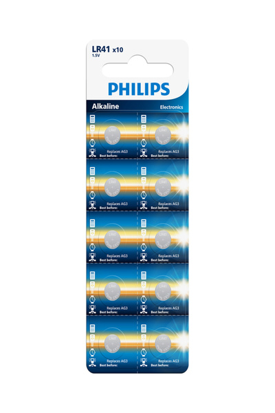Philips LR41 1.5V Alkalin Düğme Pil, Saat ve Kumanda Pili - Ag3 Muadili - LR4...