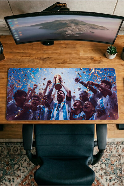 Halura Messi World Cup 30X70 Patterned Digital Printed Player Mousepad XXL wi...