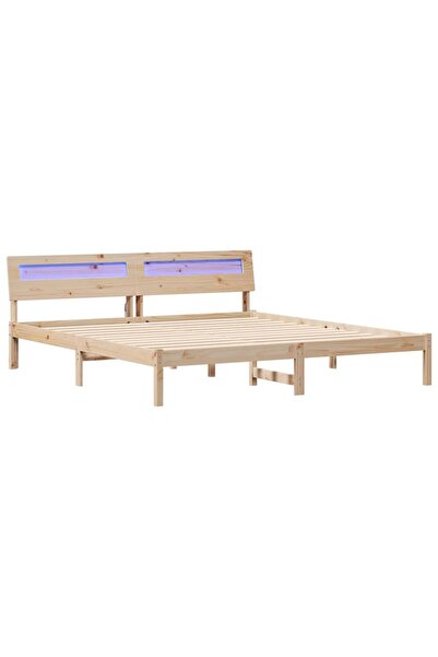 vidaxl Cadru de pat cu headboard Maro 180 x 200 cm Lemn de pin masiv