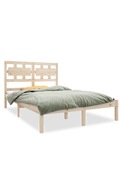 vidaxl Cadru de pat mic dublu, 120x190 cm, lemn masiv