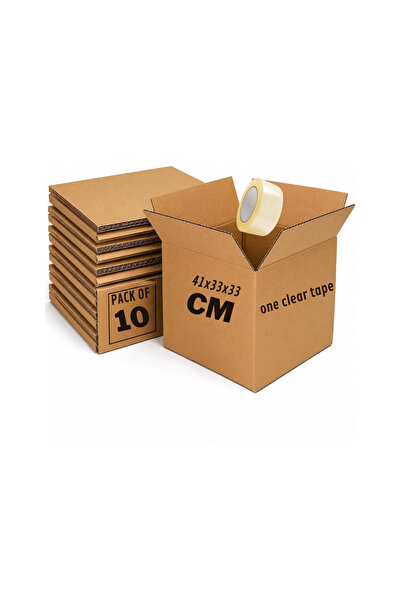 AMSUA Moving Boxes 10 Pack - Heavy Duty Double Wall Corrugated Cardboard Boxe...