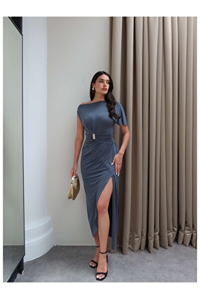 ESRAHELVACI One-Sleeve Asymmetrical Dress with Accessories