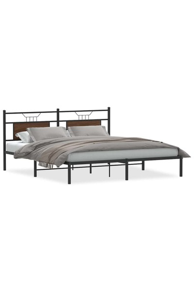 vidaxl Cadru de pat fără saltea Stejar maro 183x203 cm Lemn prelucrat