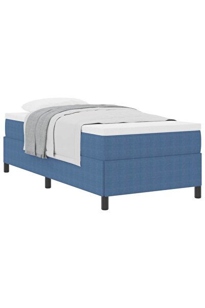 vidaxl Pat cu arcuri albastru 90 x 200 cm Țesătură din corduroy