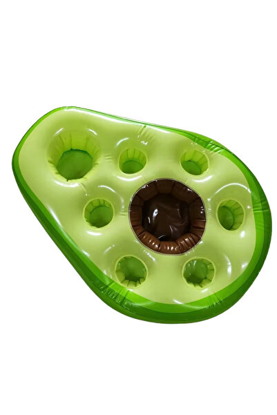 Şeker Ofisi Avocado-Shaped Large Inflatable Cup Holder – Pool Drink & Snack F...