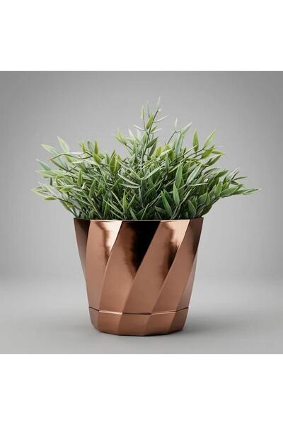 Nest Design Atelier Metalik Kaplama İç Mekan Plastik Dekoratif Saksı