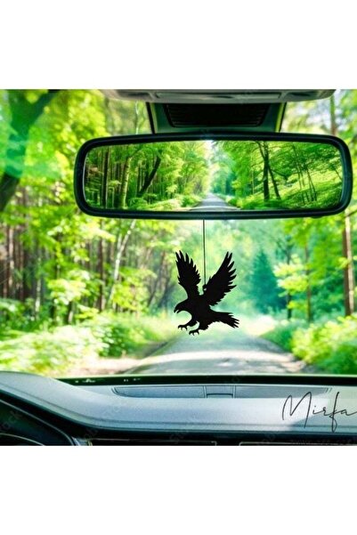 Mirfa Rearview Mirror Hanging Pendant - Wood - Black (Flying Eagle)