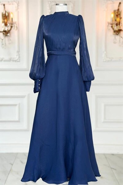 ASRI Moda Zen Abiye Elbise Lacivert