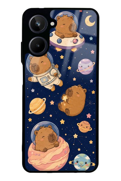 Spoyi Realme 10 Glossy Phone Case with Cosmic Capybara Design