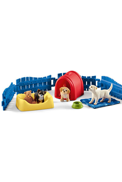 SCHLEICH Set de figurine căței Tarc și Cușcă Farm World