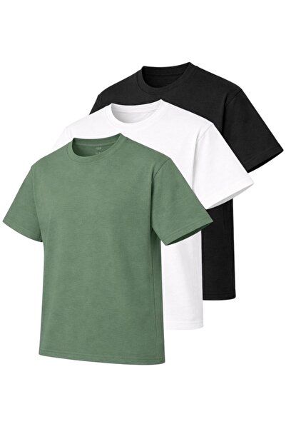 pandy Pachet de 3 tricouri oversize din jerseu simplu