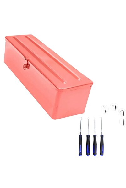 OEM Cutie depozitare tractor scule,masini agricole,L42x13x12 cm,rosu + set4 s...