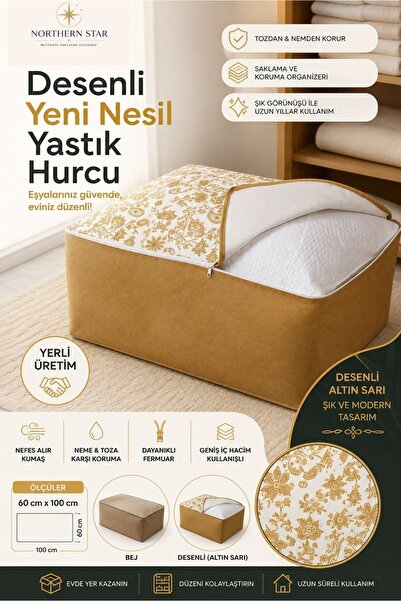 Northern Star Dayanıklı Yastık Hurcu Üstten Komple Fermuarlı Esnek Kalın Hurç