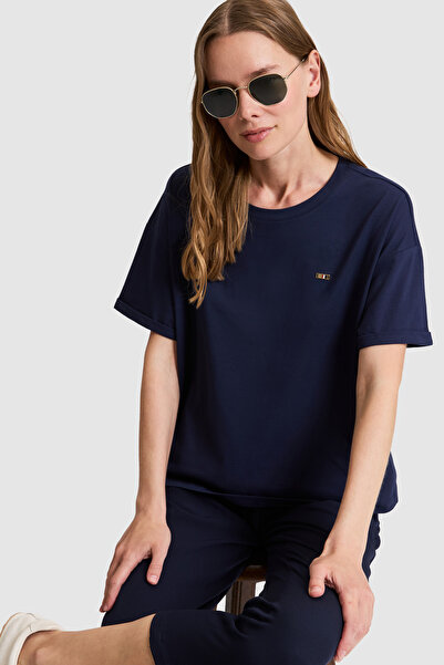 U.S. Polo Assn. Women's Navy Blue Crew Neck Basic T-Shirt 50323545-Vr033