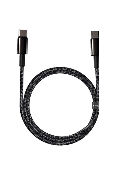 Baseus Cablu USB-C la USB-C Tungsten Gold 100W 1m Negru