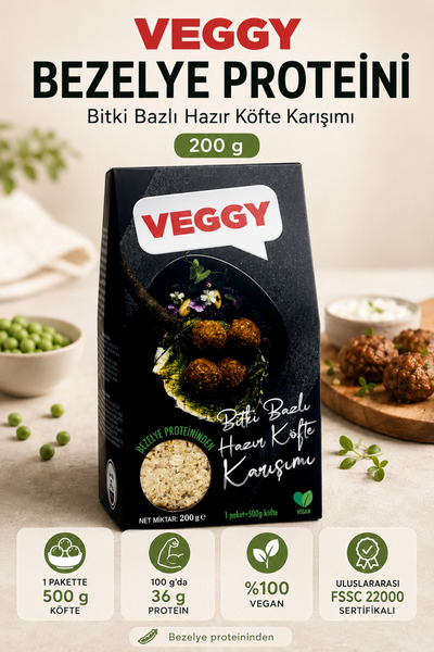 Veggy Bezelye Proteini 200 gr %100 Vegan Bitkisel Protein