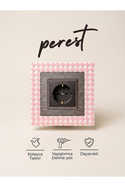 PerestHane Perest Pötikare Desenli Dekoratif Priz Çerçevesi Dekoratif Aparat ...
