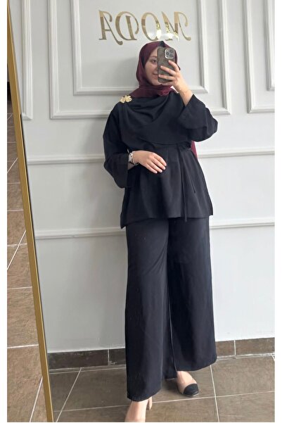 Butik Broş detaylı İkili Takım