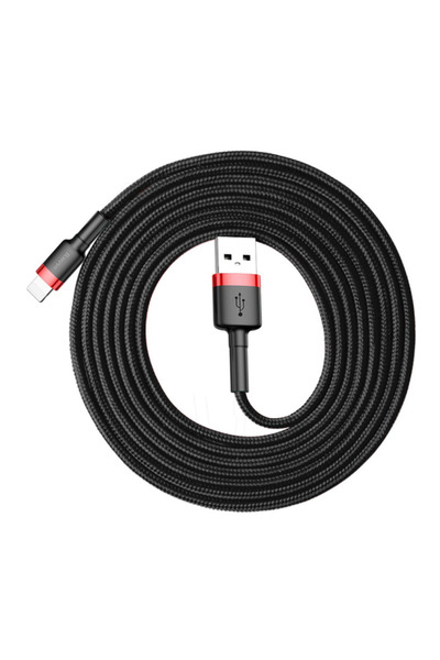 Baseus Cablu Cafule Lightning la USB 2m 1.5A 18W Roșu/Negru