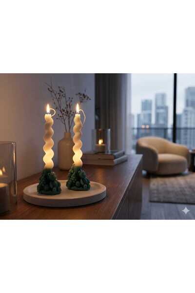 SCA CANDLE Dekoratif mum Şamdanlık Mum Yeniyıl yeni yıl ayıcık model Yeşil ve...