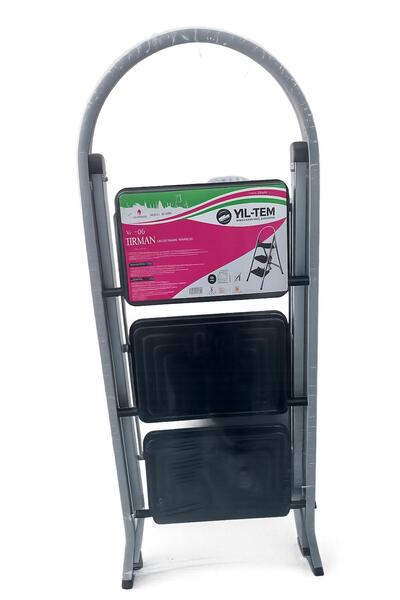 YIL-TEM Katlanabilir Merdiven 3 Basamaklı Metal Ev Tipi Merdiven Basamaklı Ta...