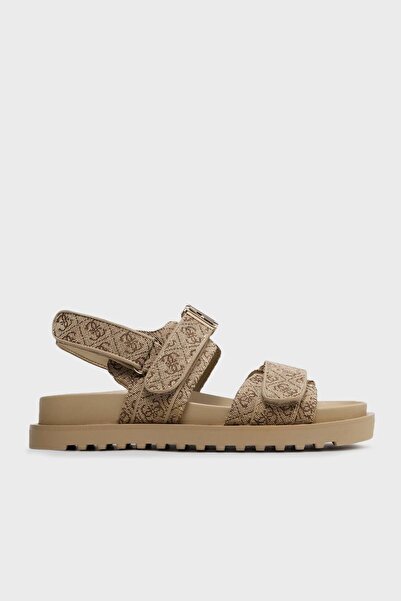 Guess Beige Women's Velcro Sandals Fl6Fb2Fal03-Beibr