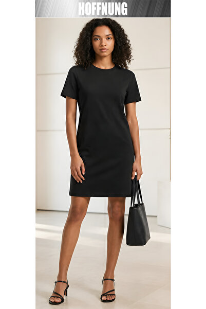 HOFFNUNG Women's Short Sleeve Crew Neck T-Shirt Dress Nightgown