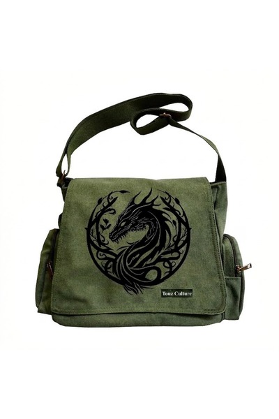 Touz Moda Dragon Culture Printed Unisex Messenger Bag