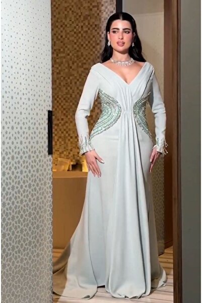 NALA FASHION Dress That Reflects the Tranquility of the Misty Blue Color