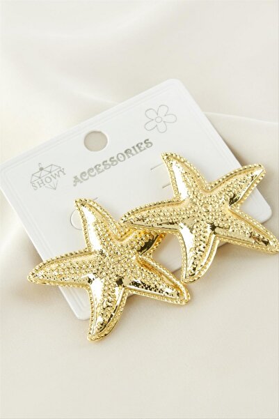 ZERO LAND Shopilke Starfish Metal Earrings - (195739) Silver Color