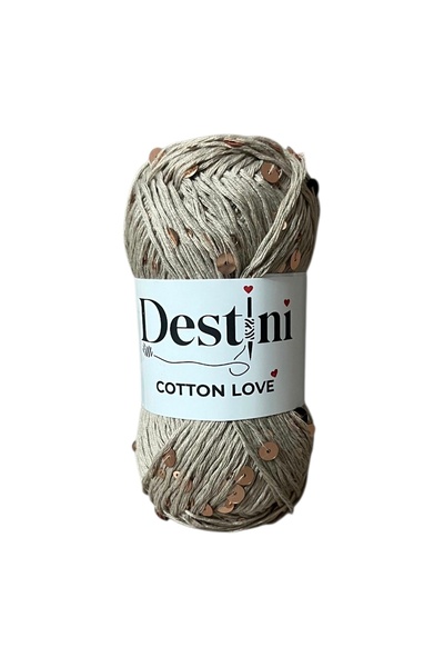destini Cotton Love Shine Pullu ip yazlık bere çanta elbise el örgü ipi 1 Ade...