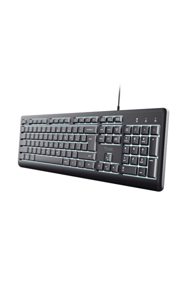 Trust Tastatură cu membrană Primo, cu fir, iluminată, 104 taste, gri