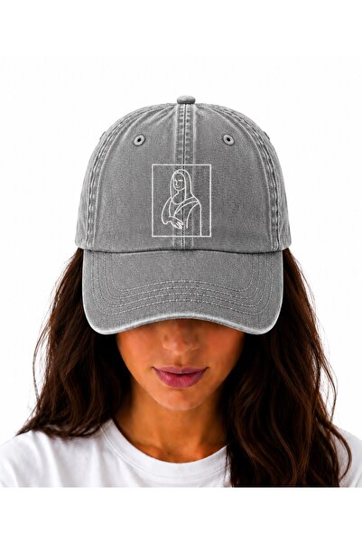 WeavedCo Monalisa Art Vintage Washed Hat (Not Printed, Embroidered)
