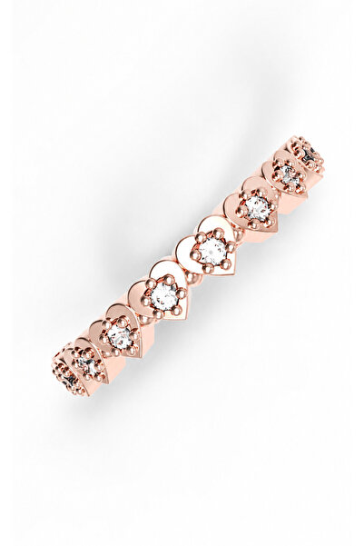 giove jewelry 925 Ayar Gümüş Kalp Tam Tur Zirkon Yüzük | 6 Tırnak Taşlı İnce ...