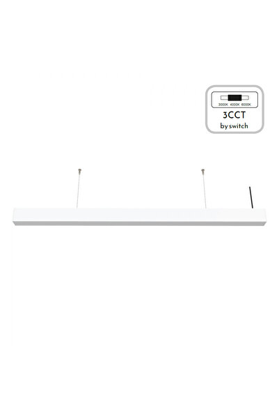 InLight Κρεμαστό φωτιστικό LED 40W 3CCT με διακόπτη, από αλουμίνιο σε λευκό χ...