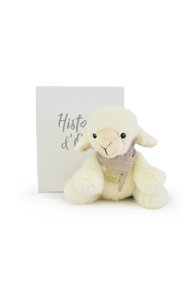 Histoire d'Ours Плюшена играчка, Агне с шал PETIT AGNEAU FOULARD, 14 см