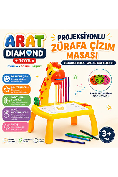 ARAT DİAMOND TOYS Projeksiyonlu Zürafa Çizim Masası | Eğitici & Eğlenceli Çoc...