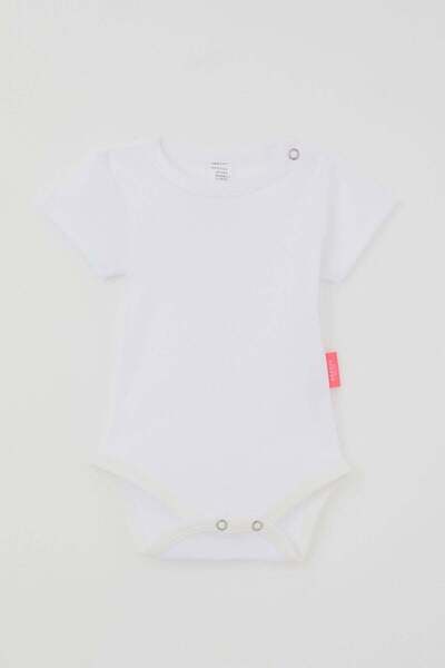 Breeze Baby Girl Snap Fastener Short Sleeve Bodysuit Basic 0-9 Months, Ecru