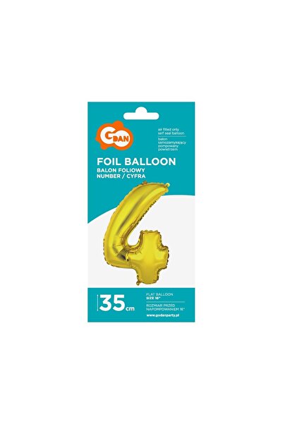 Godan Folie cu baloane Cifra 4, aurie, 35cm