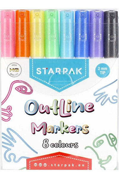 Starpak MARCAJ CONTUR METALC 8COL STK CONTUR WB12/36