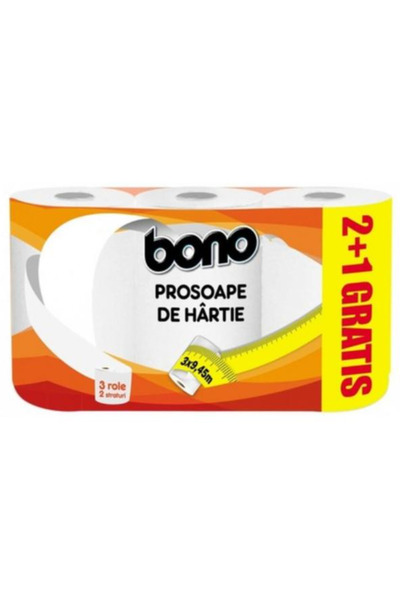 BONO Prosoape de Hartie 2 straturi Bono, 2 role+1 Gratis