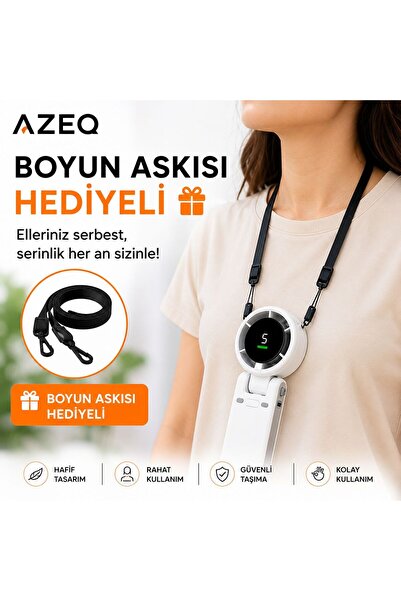 AZEQ Taşınabilir 5 Kademeli Turbo El Fanı 13000+ RPM Dijital Ekranlı Katlanab...