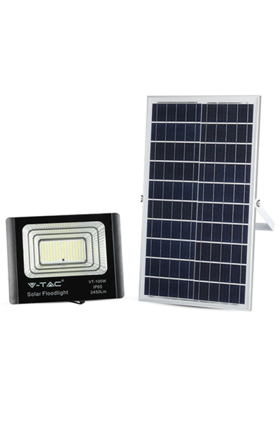 V-TAC 35W Соларен LED прожектор 6000K с дистанционно управление, IP65