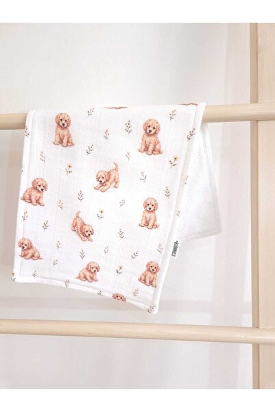 jr.bunnies Jr Bunnies Dog Patterned Shoulder Diaper 100% Cotton Towel Muslin ...