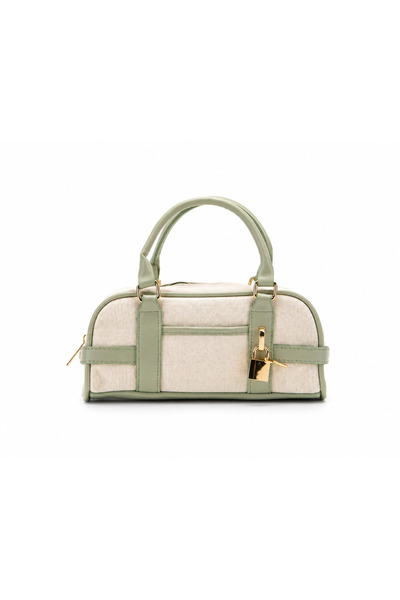 Mirel çanta Canvas Lock Detailed Hand and Shoulder Bag