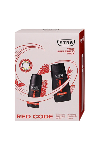 str8 Set cadou bărbați Red Code – Gel de duș revigorant 250 ml + Deodorant sp...