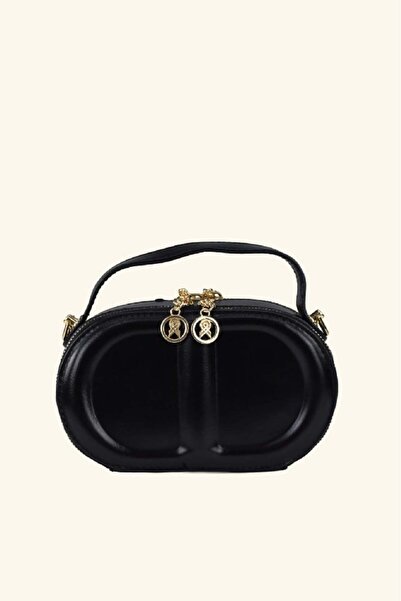 birizmoda Geantă de mână și de umăr pentru femei, model oval - Negru