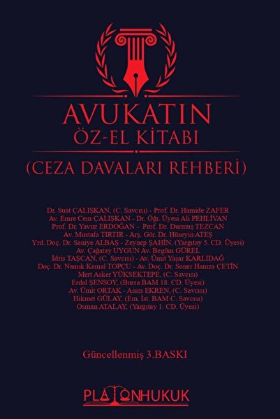 Platon Hukuk Yayınları AVUKATIN ÖZ-EL KİTABI (CEZA DAVALARI REHBERİ)