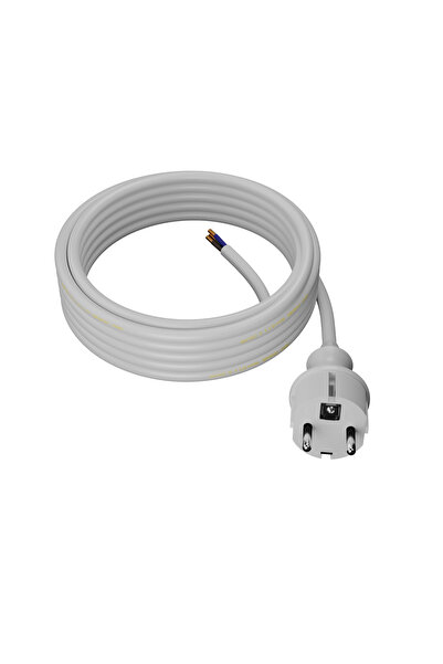 AwTools Cablu cu priză 2m 3x1.0 ALB H05VV-F